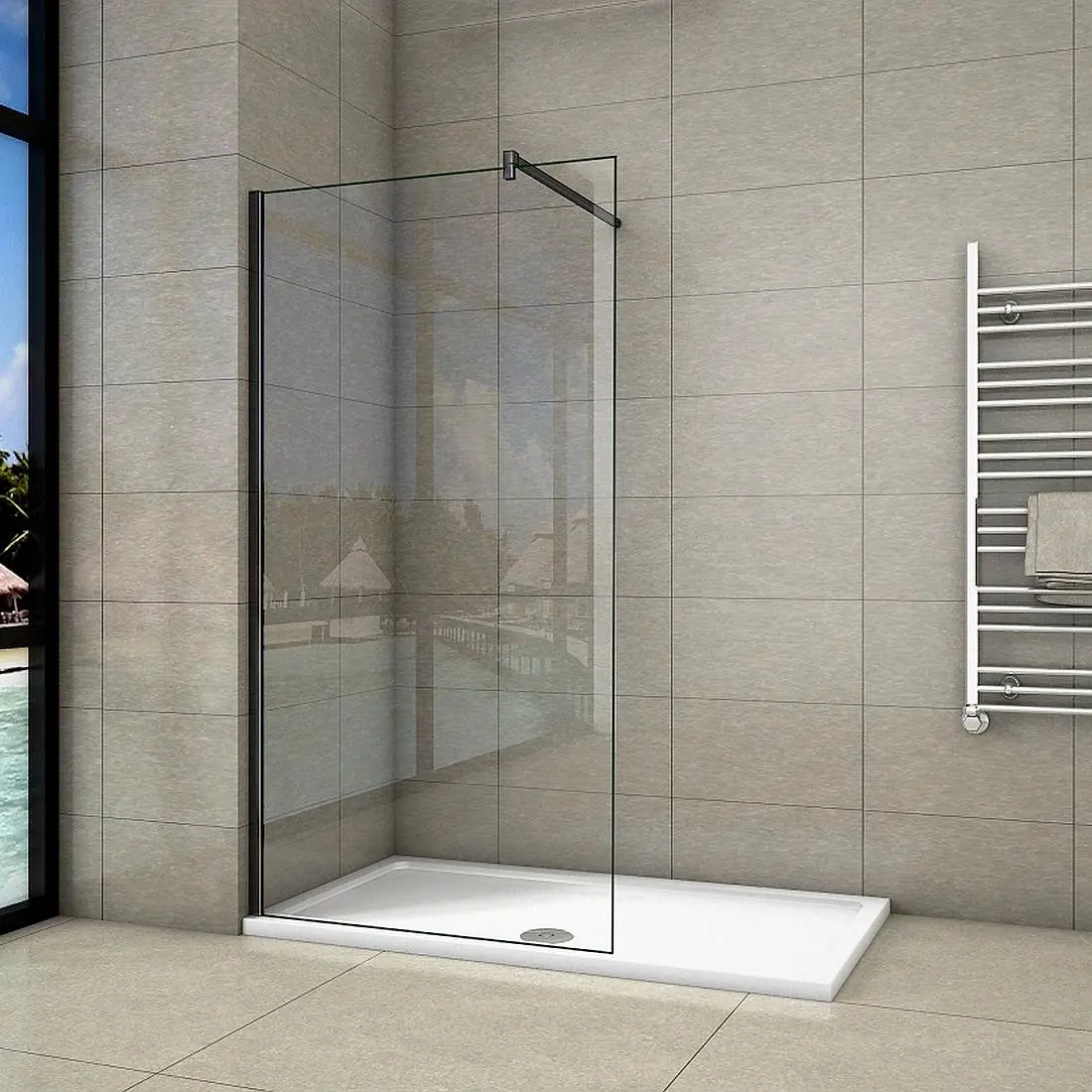 H K PURE BLACK F1 120 Sprchová zástěna WALK IN 120x 200 8 mm sklo PUREBLACKF1120