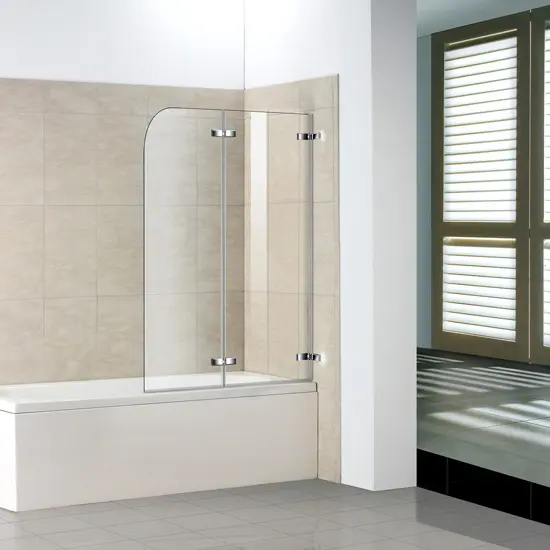 H K Vanová zástěna S2 CLEAR 110x140 dvoudílná sklopná, čiré sklo SE-S2CLEAR110