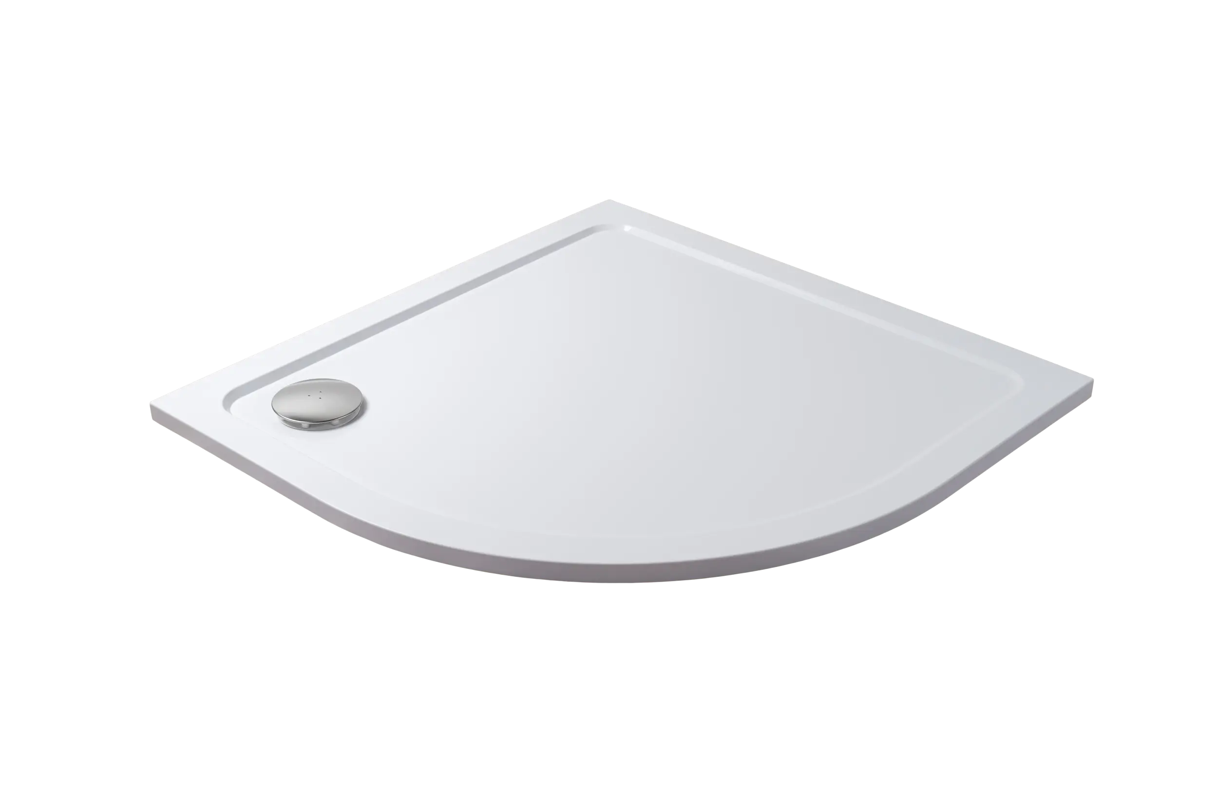 THOR Sprchová vanička z litého mramoru, čtvrtkruh, R550 90x90x3 - levý odpad