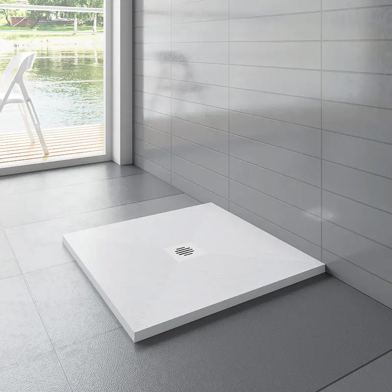 WHITE STAR sprchová vanička z litého mramoru, čtvercová 80x80x3