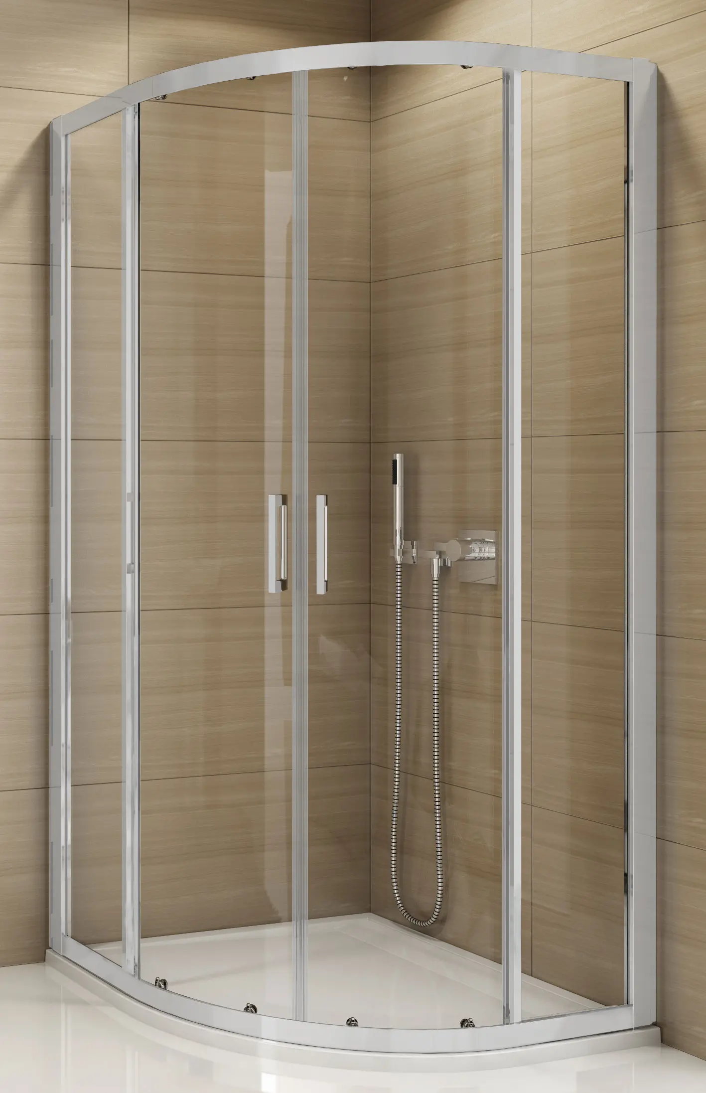 SanSwiss TOPR 55 100 01 07 Sprchový kout čtvrtkruhový 100×100 cm, matný elox/sklo