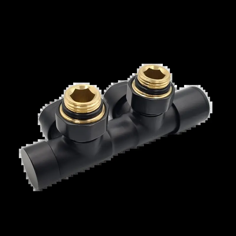 Připojovací radiátorový ventil bez termostatické hlavice - středové připojení 50mm - černá matná