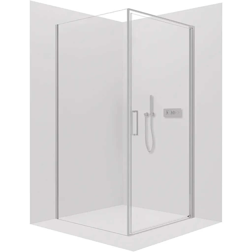 Sprchový kout Porte L/P - 8 mm - chrom, transparentní sklo - 90x70x195 cm - otočný