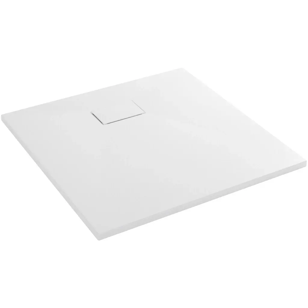 Sprchová vanička čtvercová Gusto - SMC/minerální kompozit - strukturovaná bílá matná - 90x90x3 cm