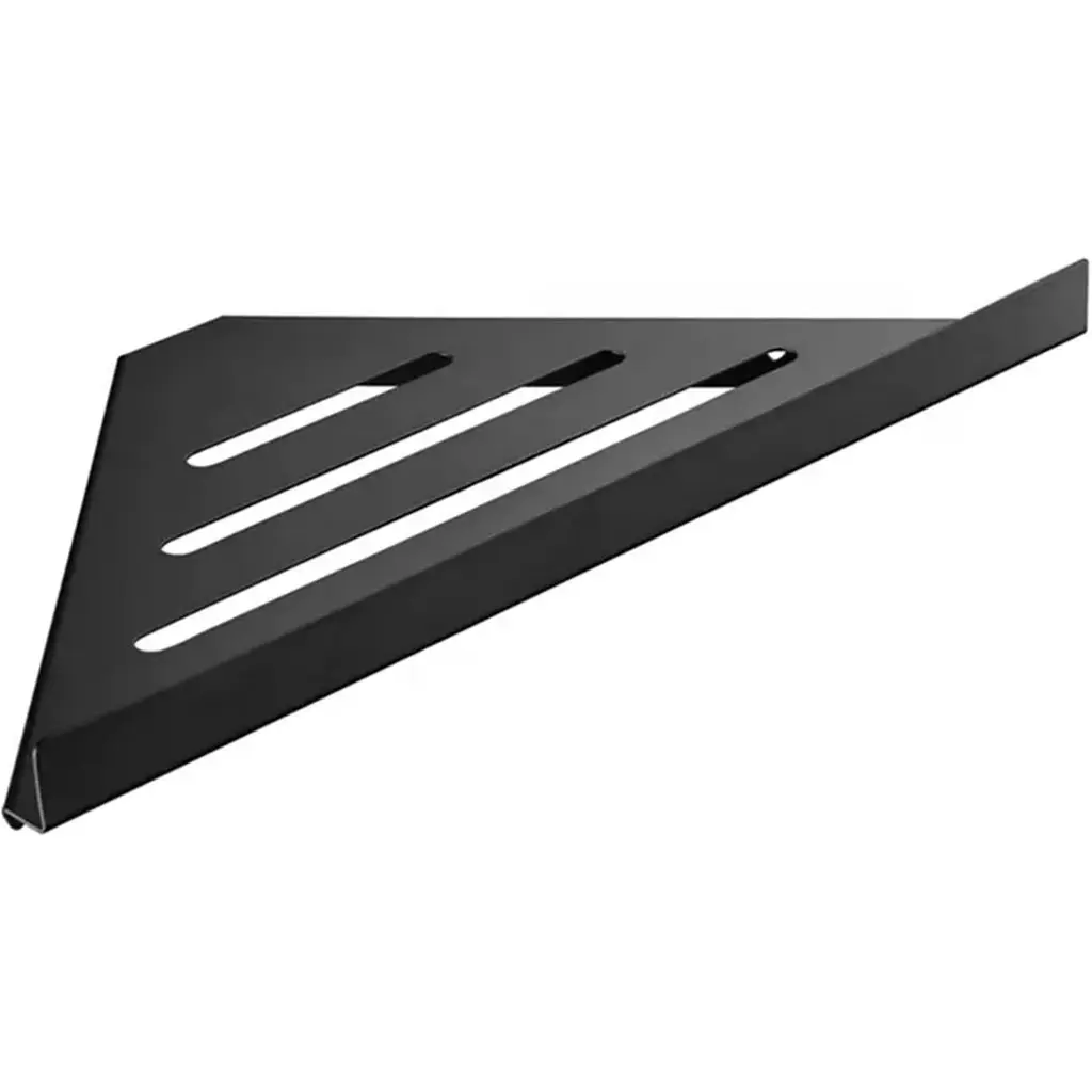 Nástěnná koupelnová polička Alto - černá matná - 30x19 cm