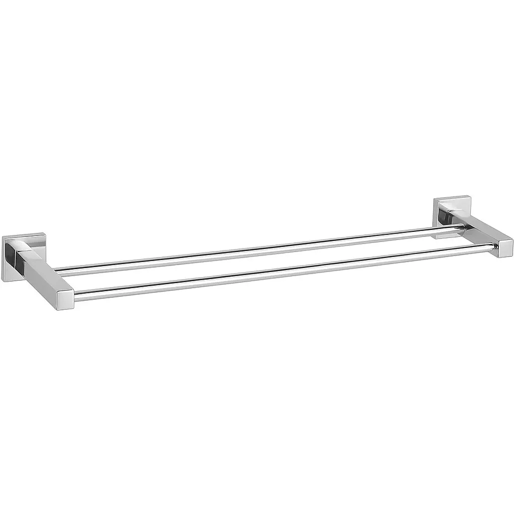 Nástěnný dvojitý držák na ručníky Polo - chrom - 60 cm