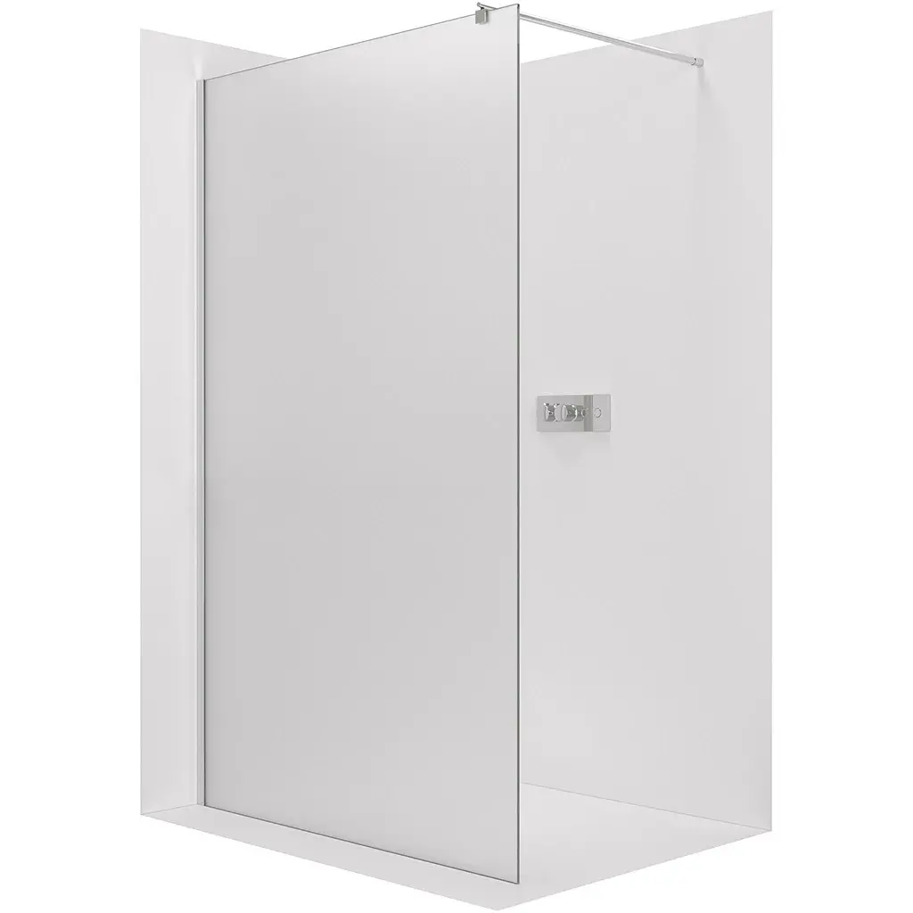 Sprchová zástěna Walk-in Onyx Round L/P - 8 mm - kulatá vzpěra - chrom, mléčné sklo - 100x200 cm
