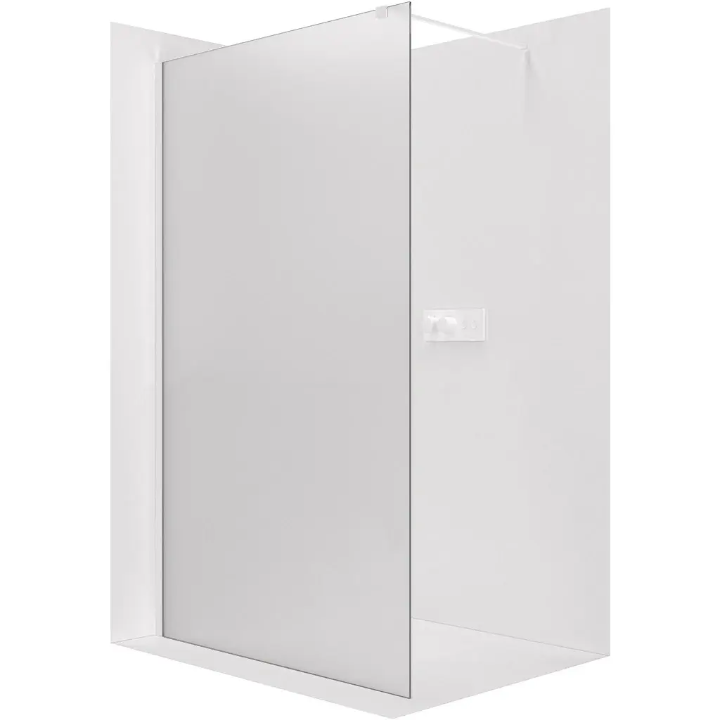 Sprchová zástěna Walk-in Onyx Cube L/P - 8 mm - hranatá vzpěra - bílá matná, mléčné sklo - 110x200 cm