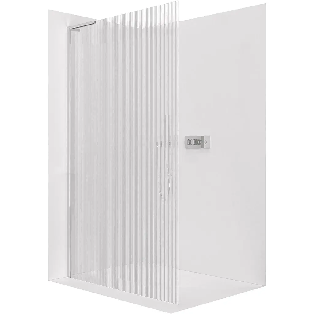 Sprchová zástěna Walk-in Onyx L-levá vzpěra - 8 mm - chrom, rýhované sklo - 80x200 cm