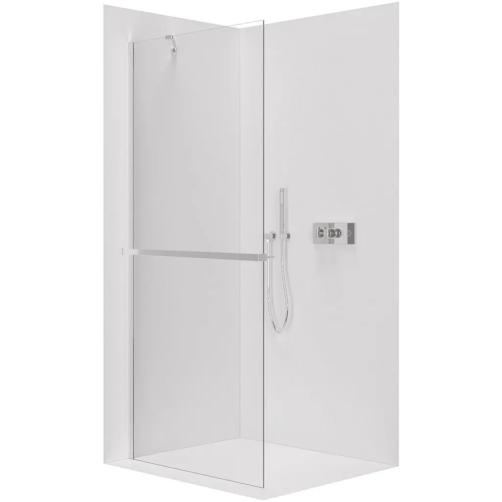 Sprchová zástěna Walk-in Onyx Y L/P - 8 mm + polička/držák na ručníky - chrom, transparentní sklo - 160x200 cm