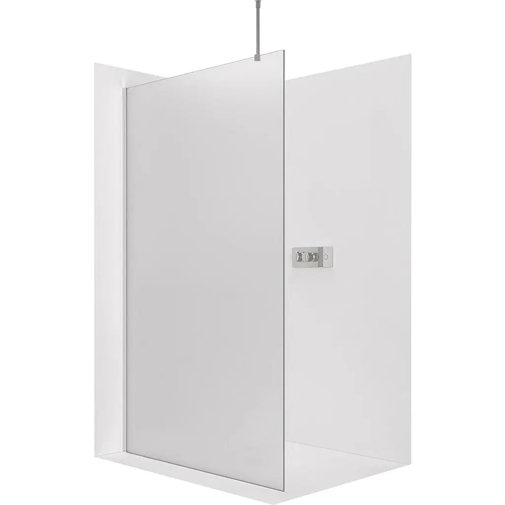 Sprchová zástěna Walk-in Onyx Top Round L/P - 8 mm - kulatá vzpěra - chrom, mléčné sklo - 70x200 cm