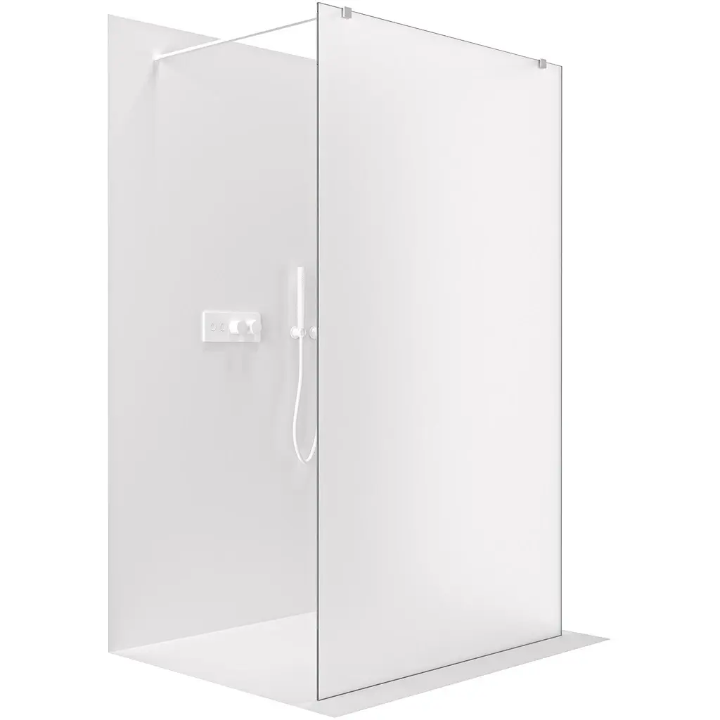Sprchová zástěna Walk-in Onyx Duo L/P - 8 mm - hranatá vzpěra - bílá matná, mléčné sklo - 100x200 cm