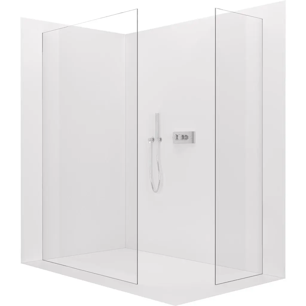 Sprchová zástěna Walk-in Crystal T L/P - 8 mm - bezvzpěrový systém - chrom, transparentní sklo - 130x110x200 cm