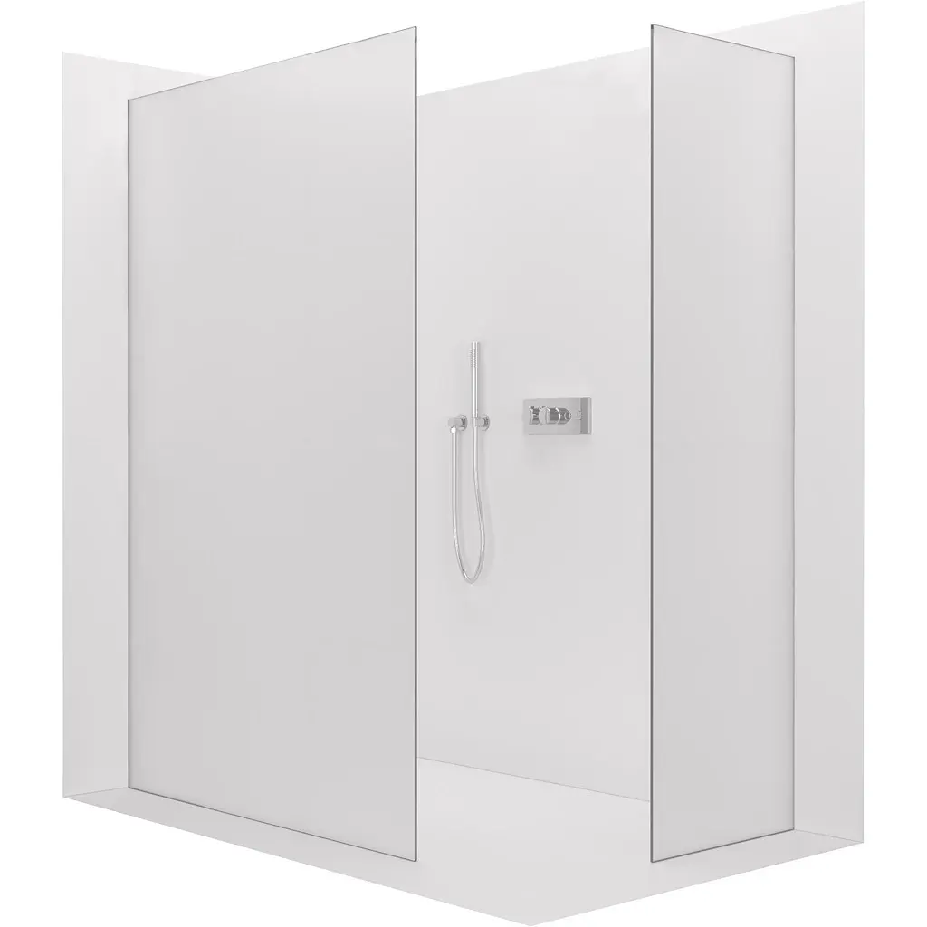Sprchová zástěna Walk-in Crystal T L/P - 8 mm - bezvzpěrový systém - chrom, mléčné sklo - 100x100x200 cm