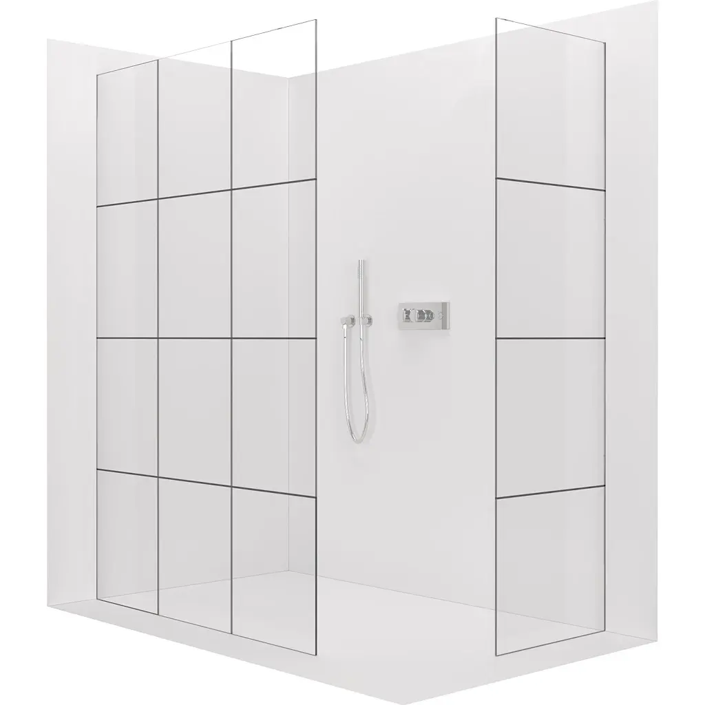 Sprchová zástěna Walk-in Crystal T L/P - 8 mm - bezvzpěrový systém - chrom, industriální sklo - 160x120x200 cm