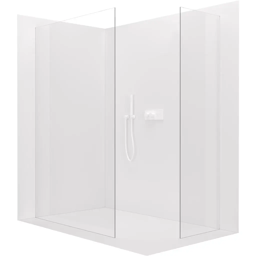 Sprchová zástěna Walk-in Crystal T L/P - 8 mm - bezvzpěrový systém - bílá matná, transparentní sklo - 120x110x200 cm