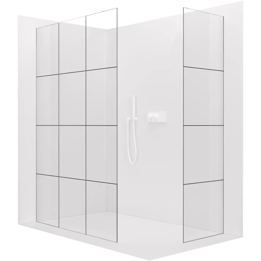 Sprchová zástěna Walk-in Crystal T L/P - 8 mm - bezvzpěrový systém - bílá matná, industriální sklo - 140x120x200 cm