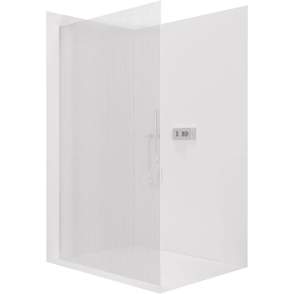Sprchová zástěna Walk-in Crystal L/P - 8 mm - bezvzpěrový systém - chrom, rýhované sklo - 150x200 cm