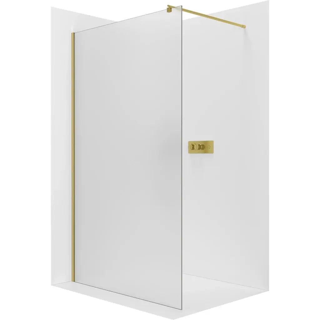 Sprchová zástěna Walk-in Onyx Round L/P - 8 mm - kulatá vzpěra - zlatá, mléčné sklo - 30x200 cm