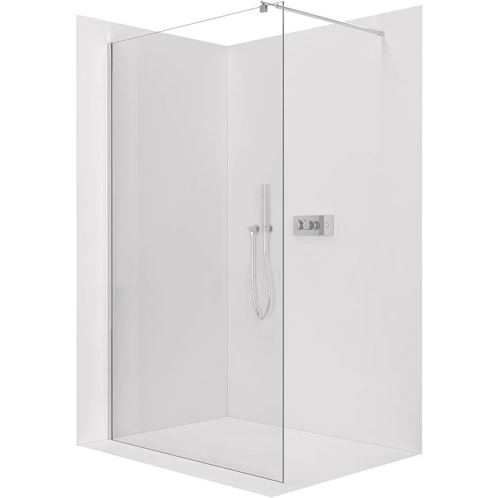 Sprchová zástěna Walk-in Onyx Round L/P - 10 mm - kulatá vzpěra - chrom, transparentní sklo - 110x200 cm
