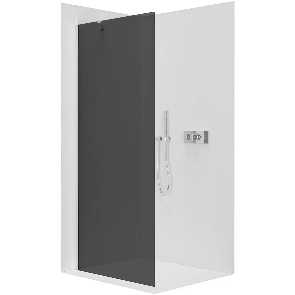 Sprchová zástěna Walk-in Onyx Y L/P - 10 mm - chrom, grafitové sklo - 160x200 cm