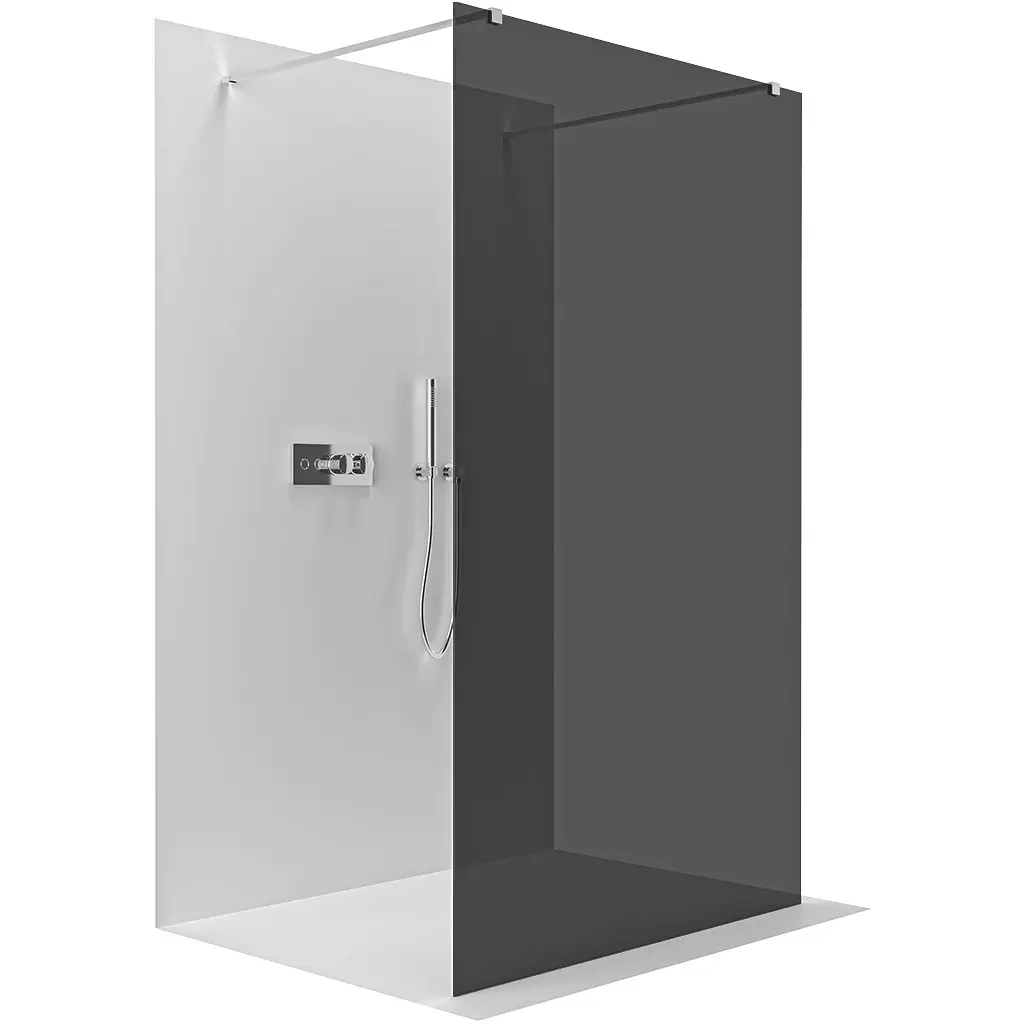 CERANO Sprchová zástěna Walk-in Onyx Duo L/P 10 mm hranatá vzpěra chrom, grafitové sklo 120x200 CER-8050BD72631