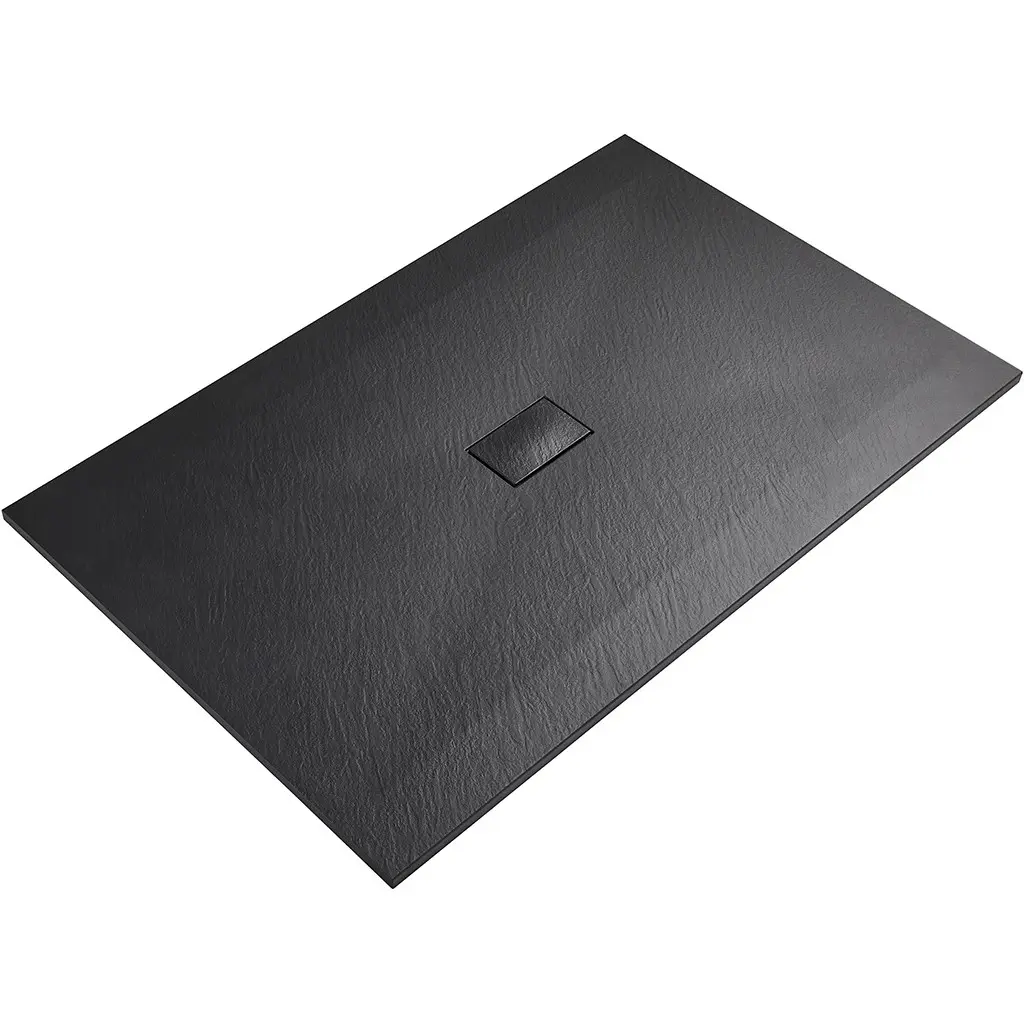 Sprchová vanička obdélníková FlexiCut - SMC/minerální kompozit - upravitelná - černá matná - 120x100x3 cm