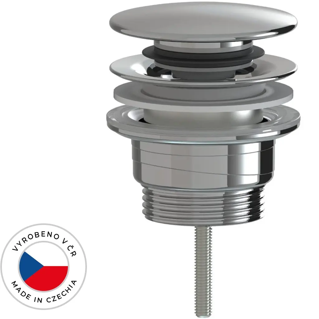Umyvadlová výpusť - 5/4“ click-clack - univerzální - plast - chrom