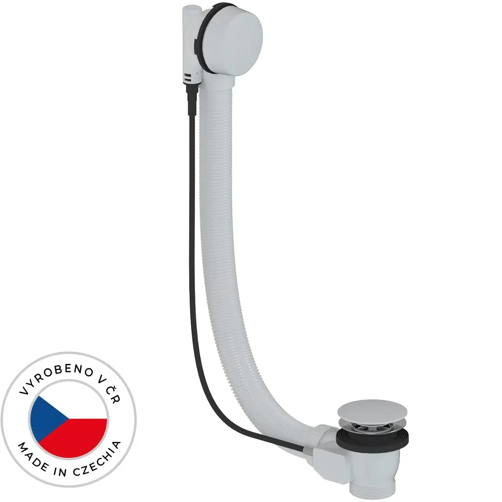 Vanová souprava ovládaná bovdenem 6/4“ - zátka 72mm - bez sifonu - bílá lesklá - 80 cm