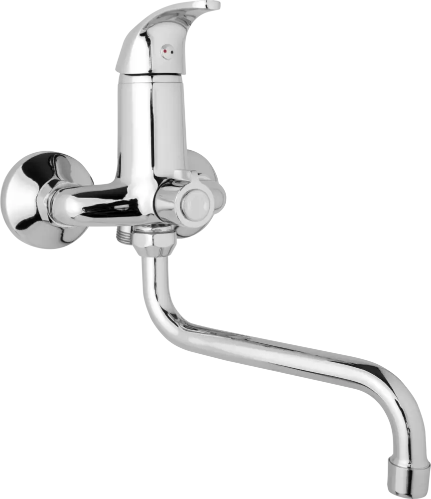 JB Sanitary Nástěnná umyvadlová a sprchová baterie SLIM, rozteč 100 mm, otočný přepínač v těle, bez příslušenství, trubkové ramínko 200 mm A10 34 30