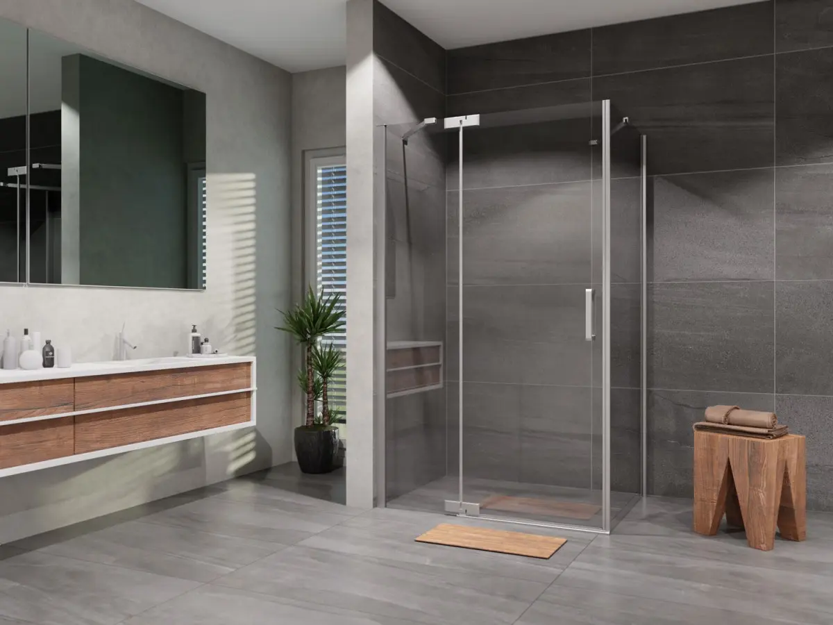 Sprchový kout obdélník otevírací Brix 1100x1000, chrom, čiré sklo, levé provedení