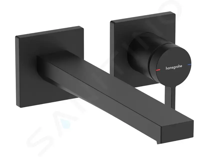 Hansgrohe Umyvadlová baterie pod omítku, s výpustí, 2-otvorová instalace, EcoSmart, matná černá 73051670