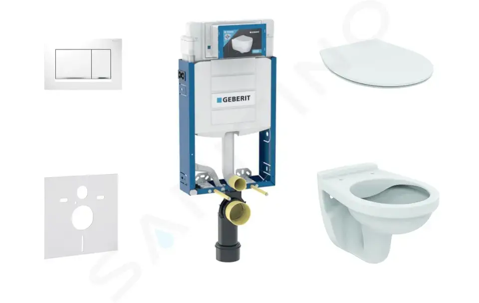 Geberit Set předstěnové instalace, klozet Alpha se sedátkem, tlačítko Sigma20, chrom 110.302.00.5 ND6