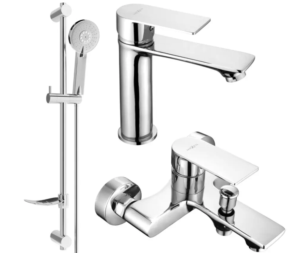 MEXEN - Royo DF40 Set umyvadlové a vanové baterie s příslušenstvím, chrom 72203DF40-00