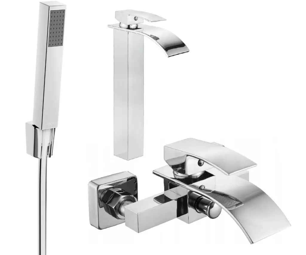 MEXEN - Aries R77 Set umyvadlové a vanové baterie s příslušenstvím, chrom 744813R77-00