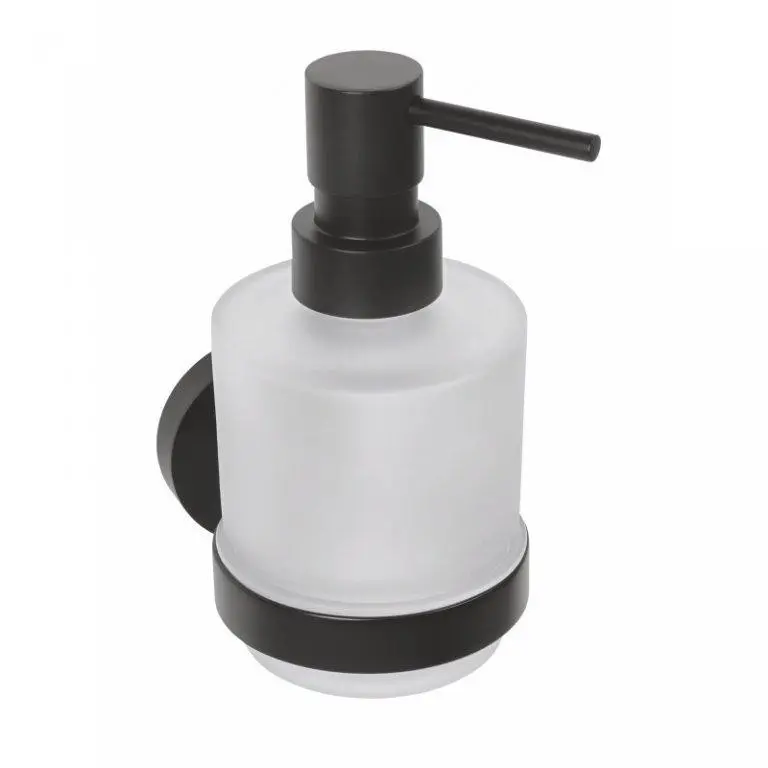 SAPHO - X-ROUND BLACK dávkovač mýdla 200ml, mléčné sklo, černá mat XR103B