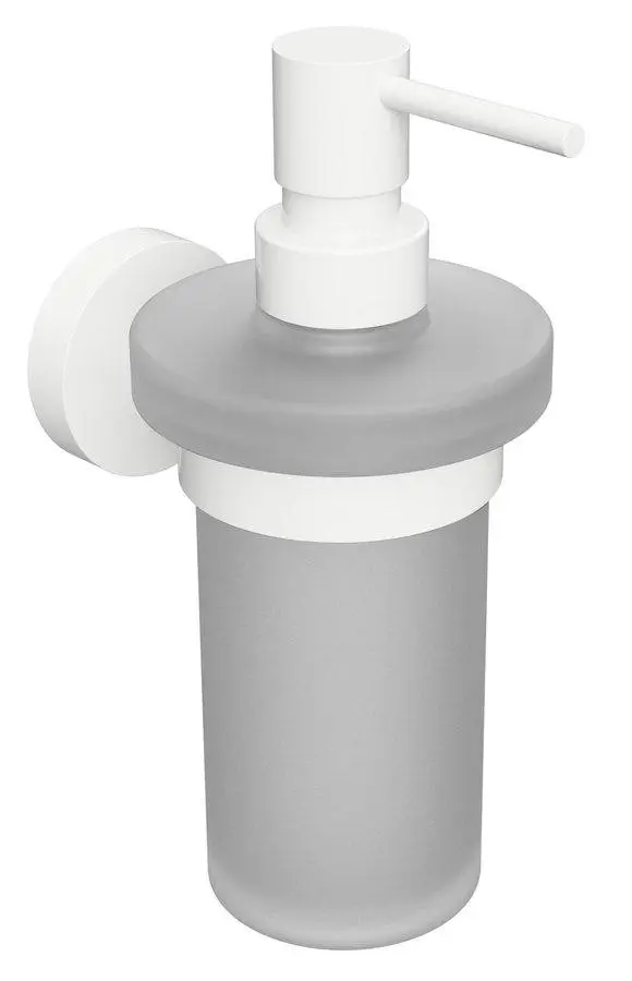 Sapho X-ROUND WHITE dávkovač mýdla 230ml, mléčné sklo, bílá mat