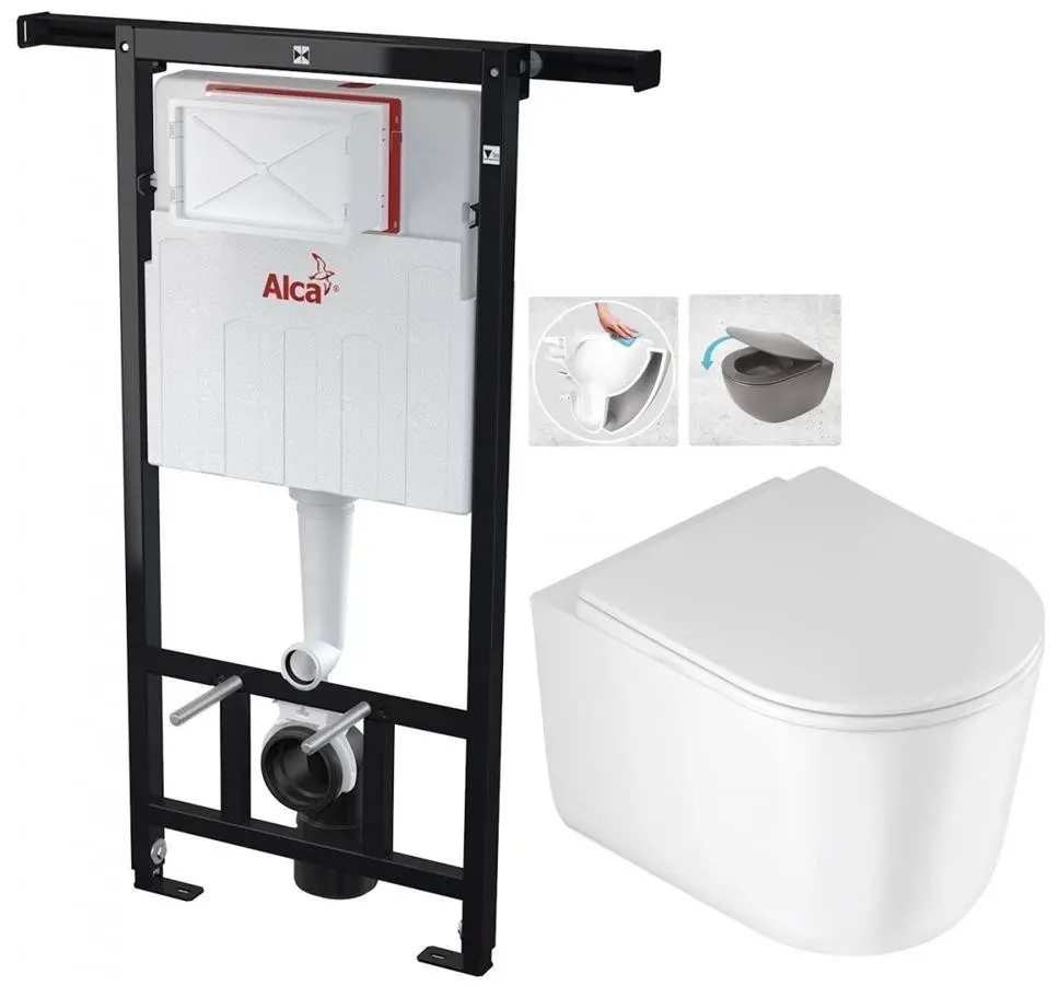Předstěnový instalační systém bez tlačítka + WC DEANTE Jasmin se sedátkem RIMLESS /VÍROVÉ SPLACH/ AM102/1120 X JA1