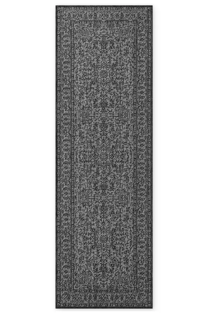 Kusový běhoun Northrugs Duet 106248 Black White 80x250 cm