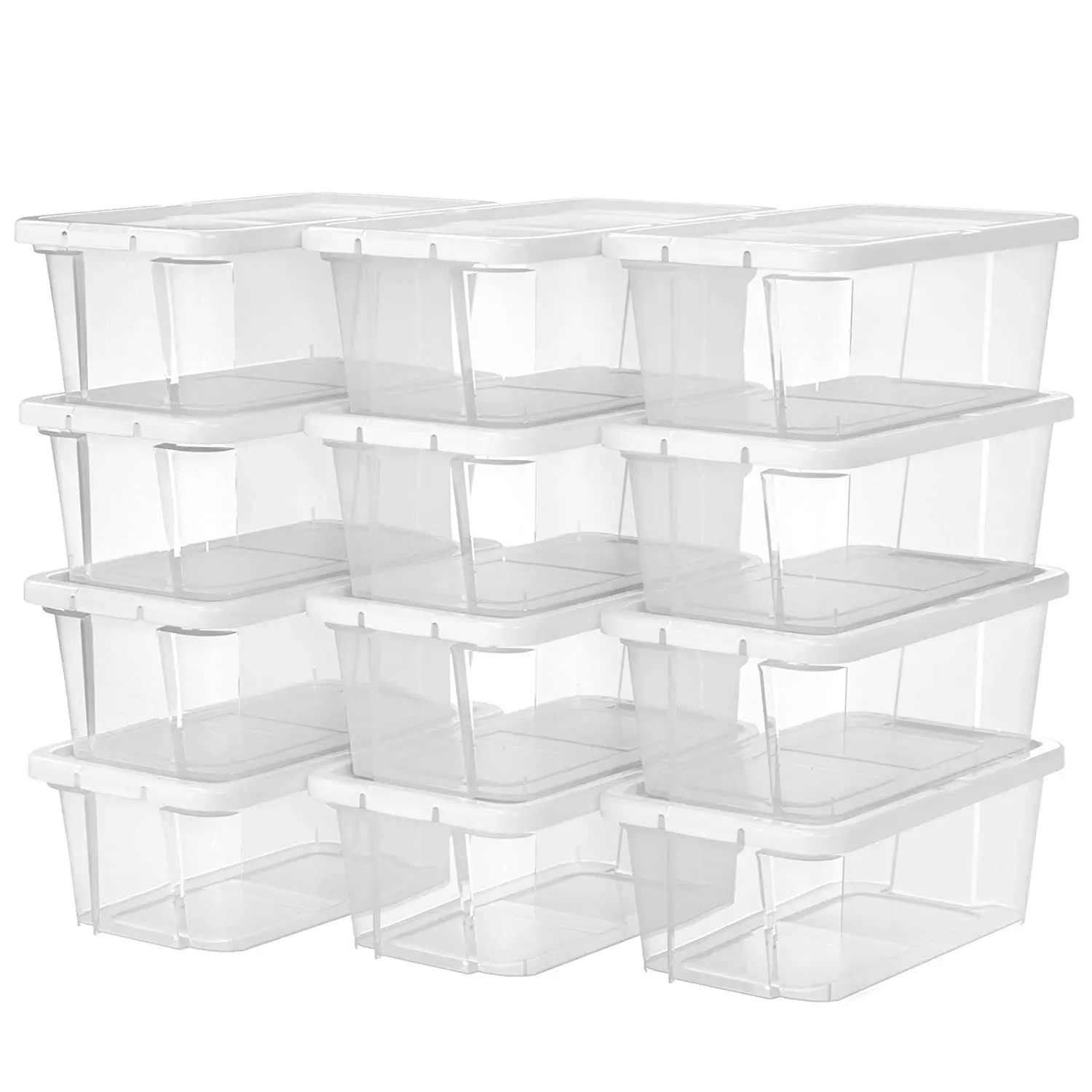 SONGMICS Univerzální transparentní stohovatelný úložný box 12 ks