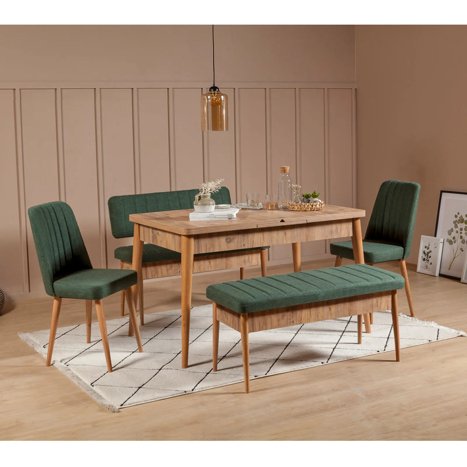 Jídelní set Vina Atlantic Pine and Green II, 5 ks