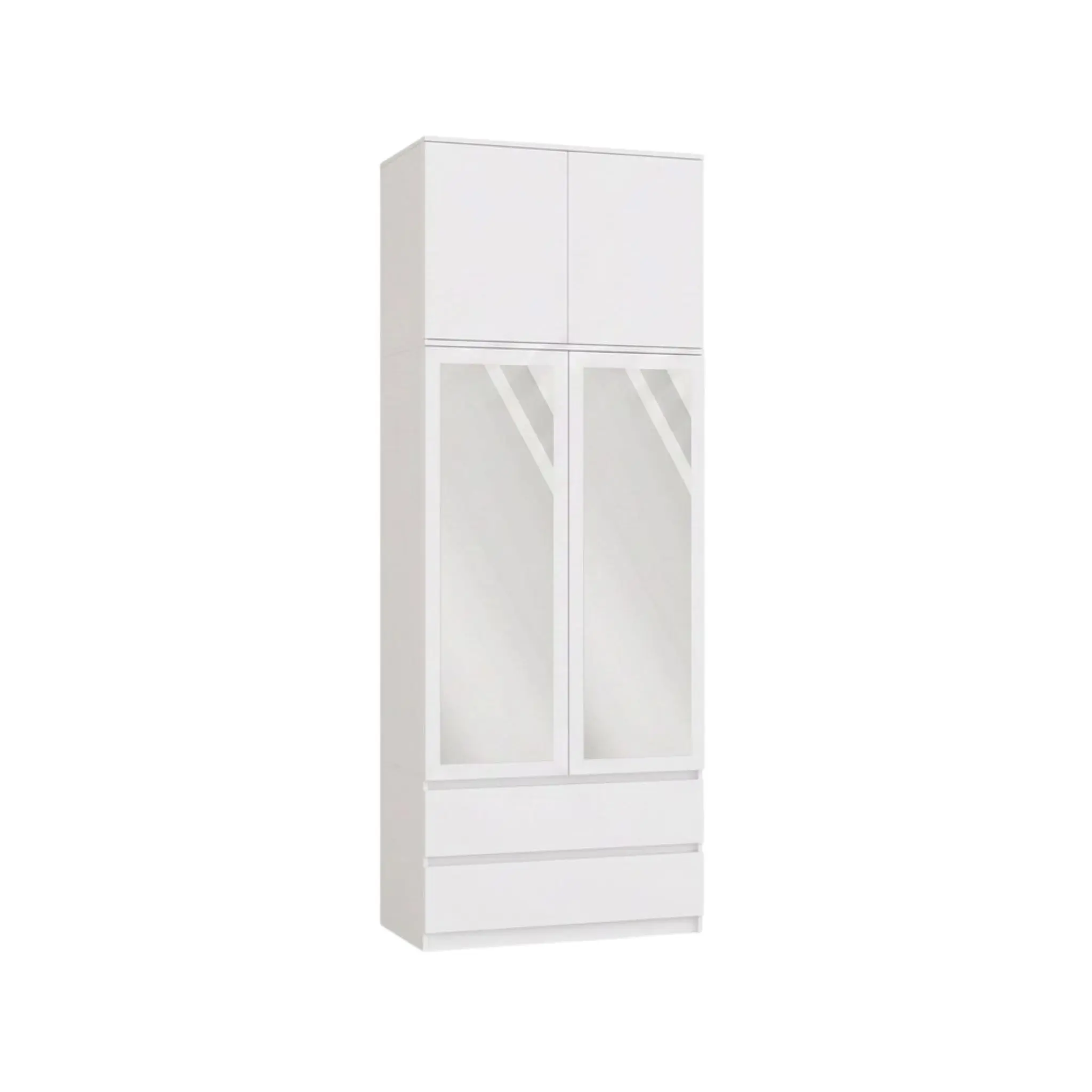 TP Living Šatní skříň s nástavcem a zrcadlem Malwa SS-90 90 cm bílá