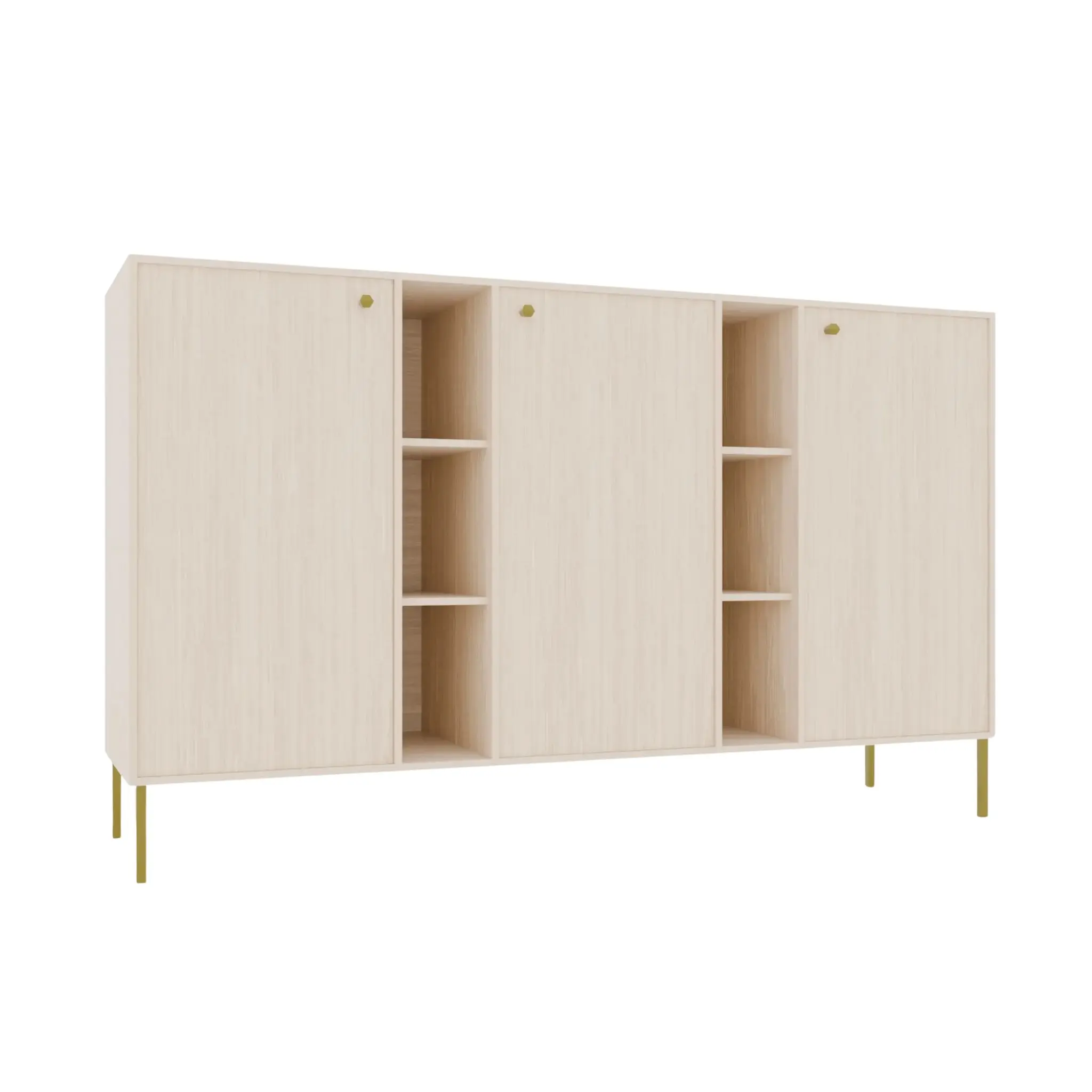 ADRK Komoda Tilina 3D 6P 155,7 cm béžová/zlatá