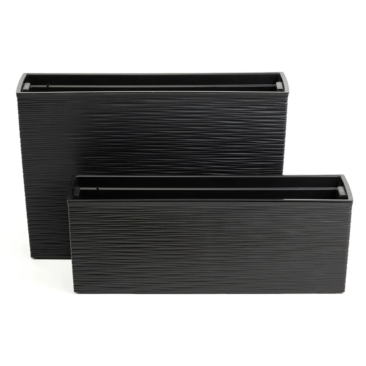 HowHomely Sada 2 ks květináčů Riflo 56×19/36,2×56,1 cm černá