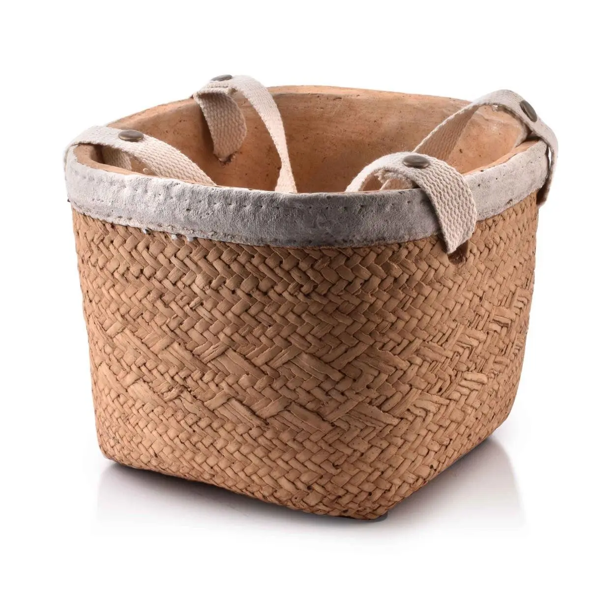 Mondex Keramický květináč Rosita Cube 16,5 cm hnědý