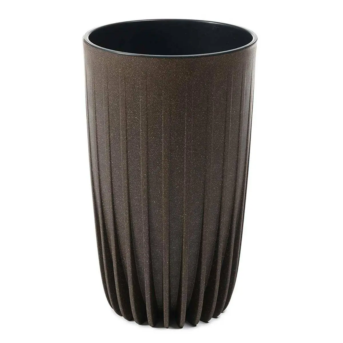 HowHomely Květináč STRIPPED ECO II 30 cm kávově hnědý
