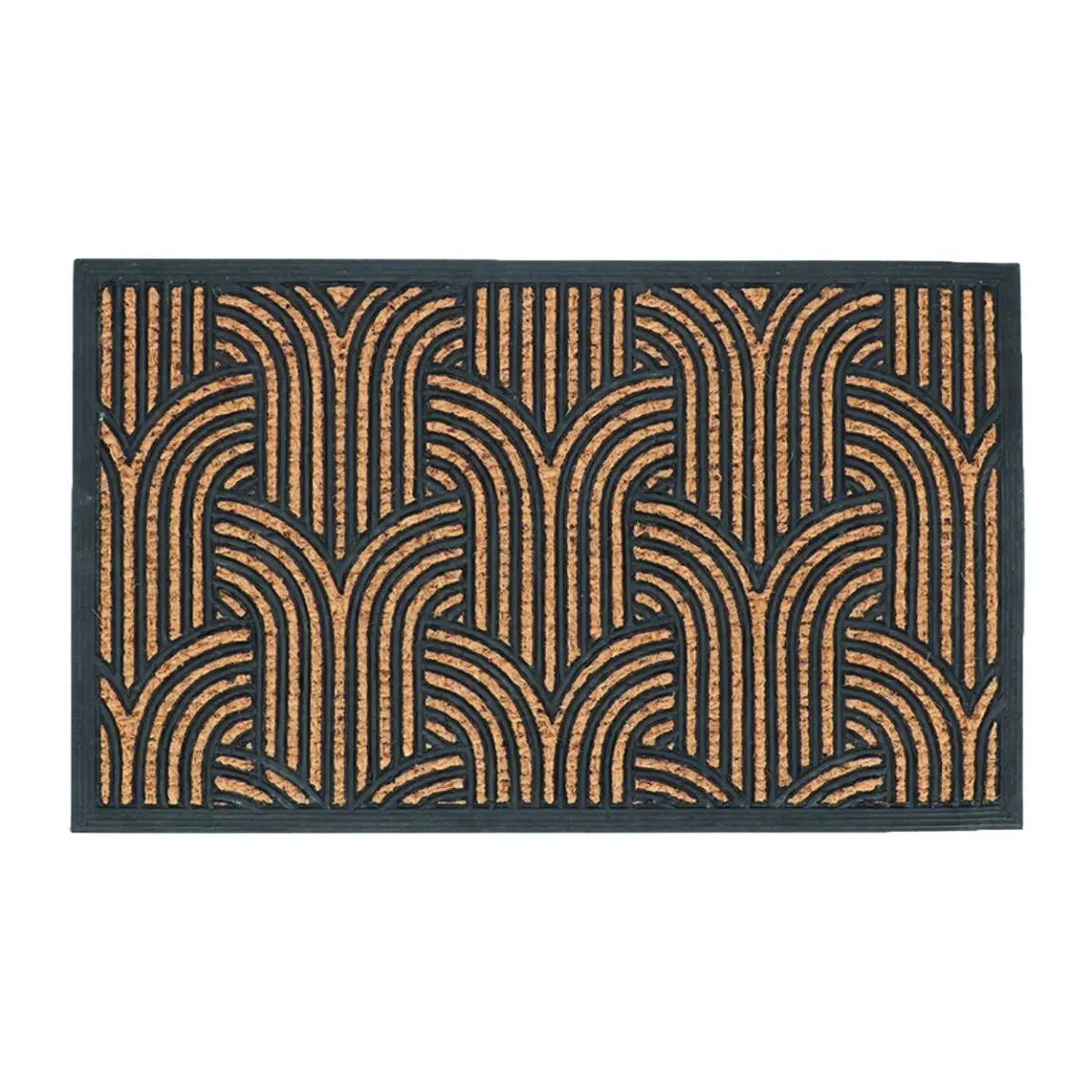 Esschert Design Kokosová rohožka ART DECO 75,5x45,5 cm hnědo-černá