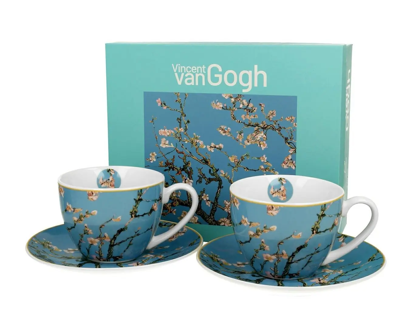 Duo Sada 2 ks porcelánových hrnků Van Gogh A-lmond Blossom 250 ml vícebarevná