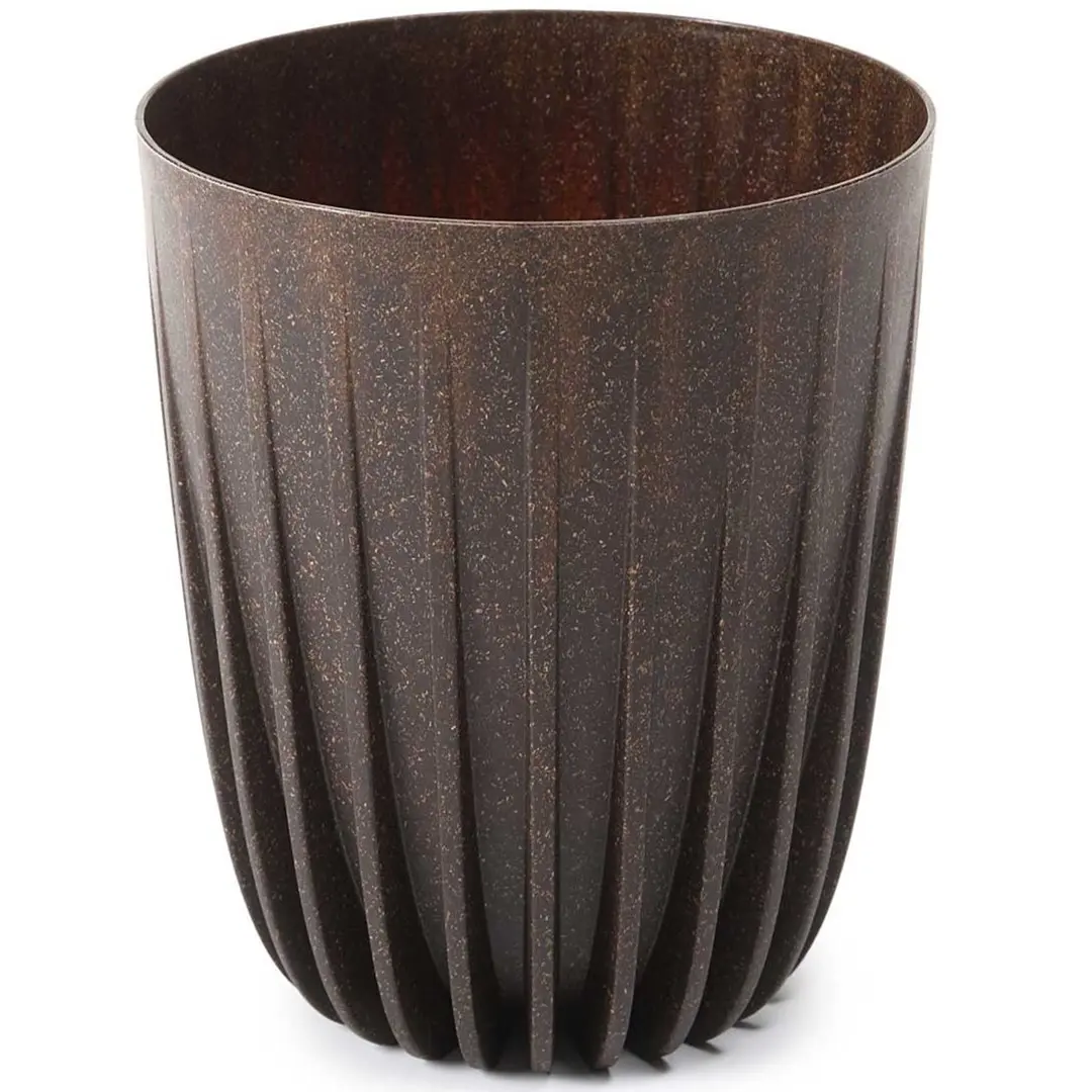 HowHomely Květináč STRIPPED ECO VII 19 cm kávově hnědý
