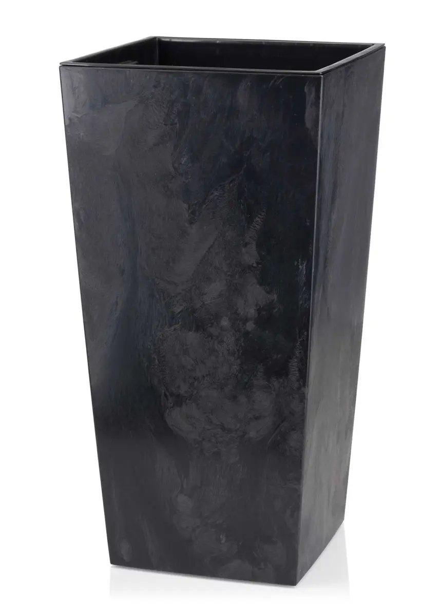 HowHomely Květináč Porto 68x35 cm černý beton